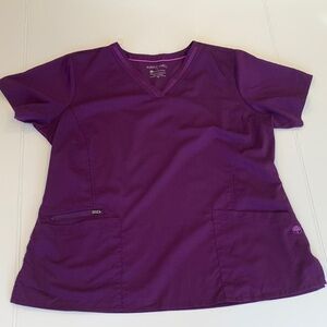 Purple Label by Healing Hands Women’s XL Extra Large V-Neck Scrub Top